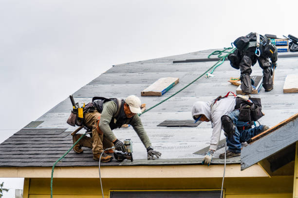 Professional Gutter Installation technician working in Batavia, NY